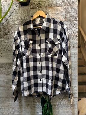 Milwaukee Leather | NWT 'Eclipse' Buffalo Check Plaid Flannel Shirt - Women 4XL